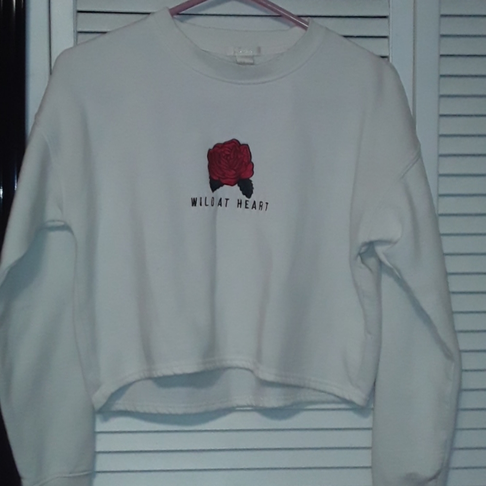 Cute off-white cropped sweatshirt!